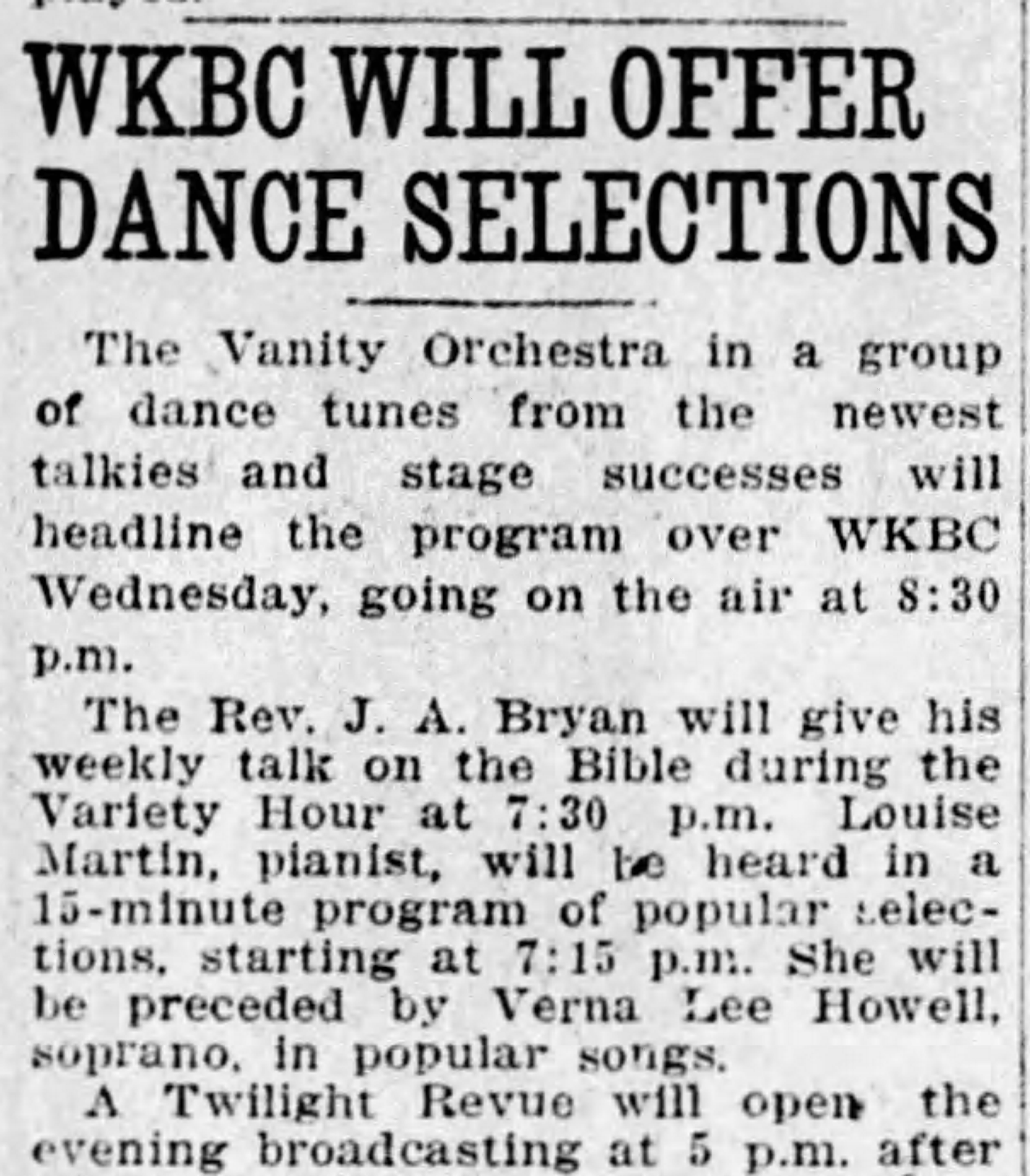 WKBC Will Offer Dance Lessons